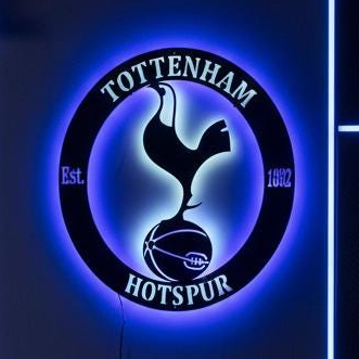 Tottenham Wall Art - Spurs Team Logo Football Club Decor - Game Room Gift