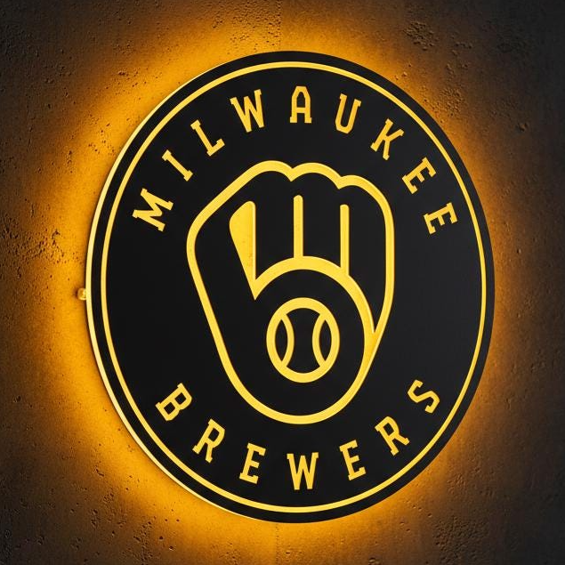 Milwaukee Brewers Wall Art - MLB Baseball Team Sign - Man Cave Decor