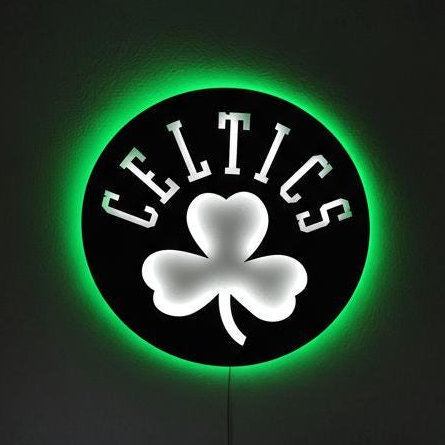 Boston Celtics Wall Art - NBA Logo Basketball Decor Man Cave Gift