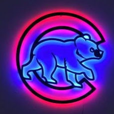 Chicago Cubs Wall Art - Team Logo Baseball Decor for Game Room & Man Cave