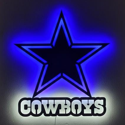 Dallas Cowboys Wall Art - NFL Team Logo Decor for Game Room & Gifts