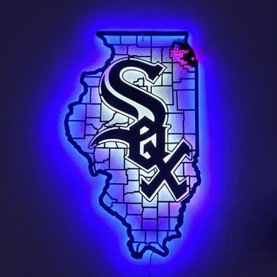 Chicago White Sox Wall Art - Baseball Team Logo Decor Game Room Gift