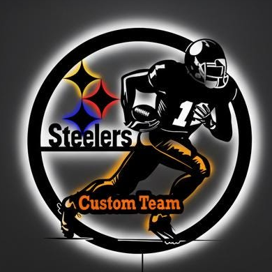 Pittsburgh Steelers Wall Art - Team Logo NFL Decor - Game Room Gift