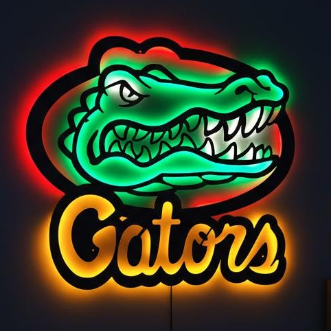 Florida Gators Wall Art - NCAA College Football Game Room Decor Gift