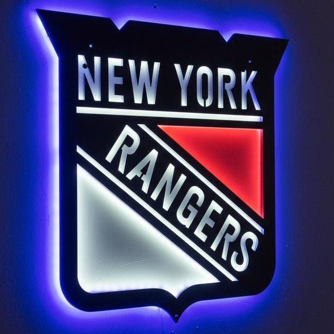 New York Rangers Wall Art - Team Logo Hockey Fan Gift - Game Room Decor