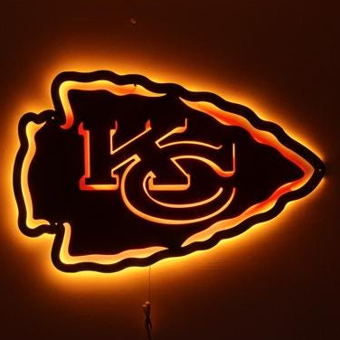 Kansas City Chiefs Sign - Team Logo Football Wall Art Man Cave Decor