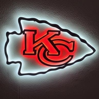 Kansas City Chiefs Wall Art - Team Logo Football Decor Man Cave Gift