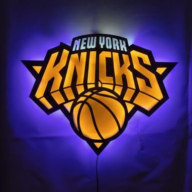 Knicks Wall Art - New York Team Logo Light - Game Room Decor Gift