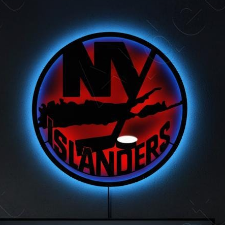 New York Islanders Wall Art - Hockey Team Logo Decor - Game Room Sign
