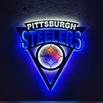 Pittsburgh Steelers Wall Art - NFL Team Logo Game Room Decor Man Cave Gift
