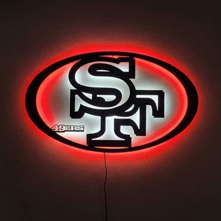 San Francisco 49ers Wall Art - Team Logo Man Cave Decor Game Room Sign
