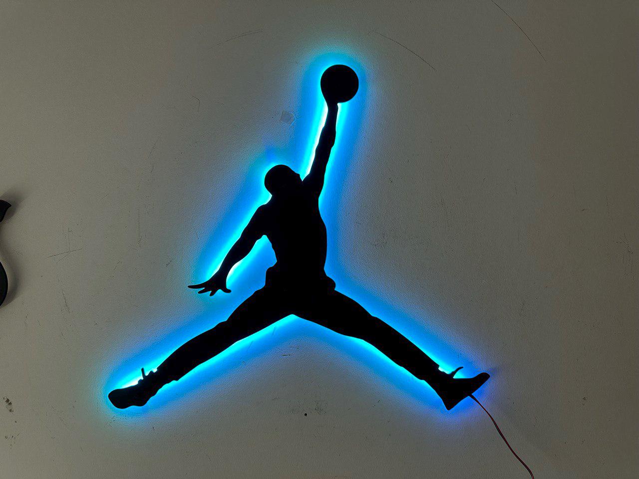 Michael Jordan Jumpman Metal Led Wall Sign, Gift for Boyfriend  Art, RGB Metal Wall Led Decor, Game Room Decor, NBA Legend Led Sign,