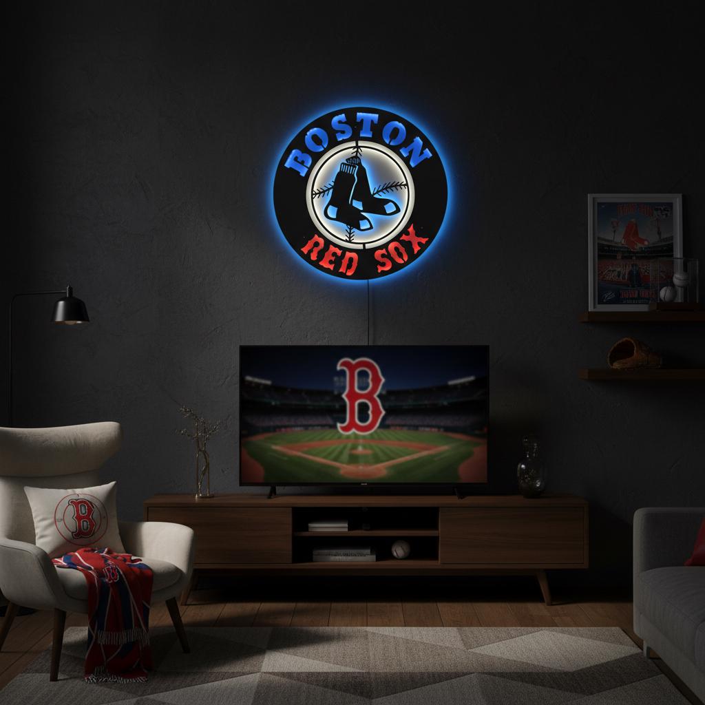 Boston Red Sox Wall Art - Official MLB Team Logo Game Room Decor Gift