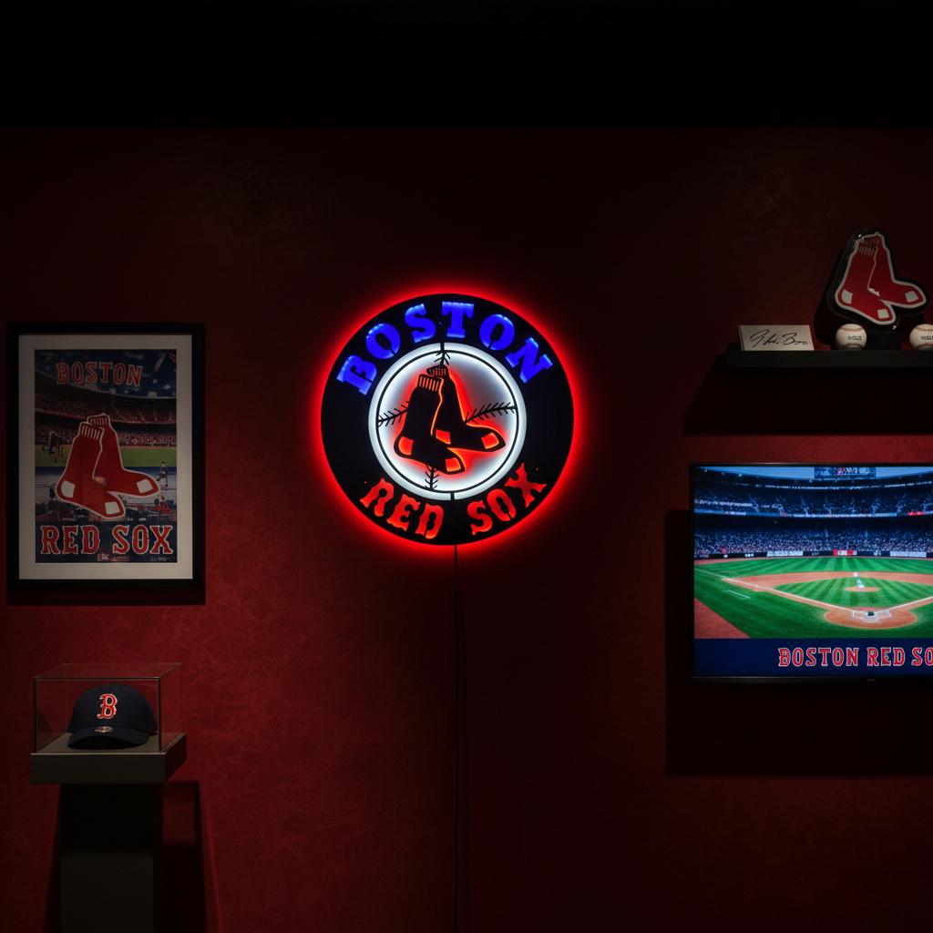 Boston Red Sox Wall Art - Official MLB Team Logo Game Room Decor Gift