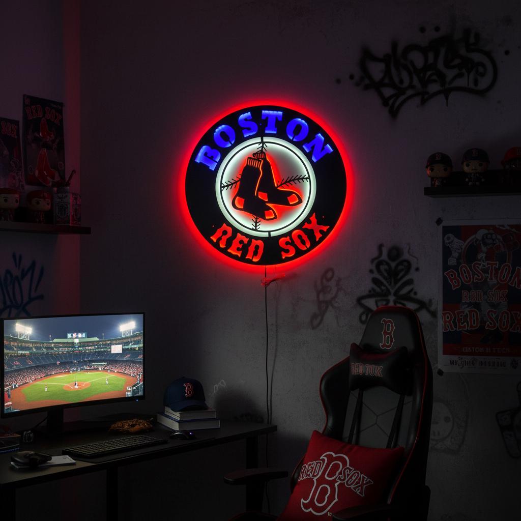 Boston Red Sox Wall Art - Official MLB Team Logo Game Room Decor Gift