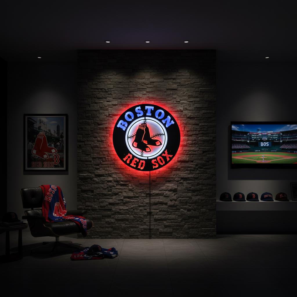 Boston Red Sox Wall Art - Official MLB Team Logo Game Room Decor Gift