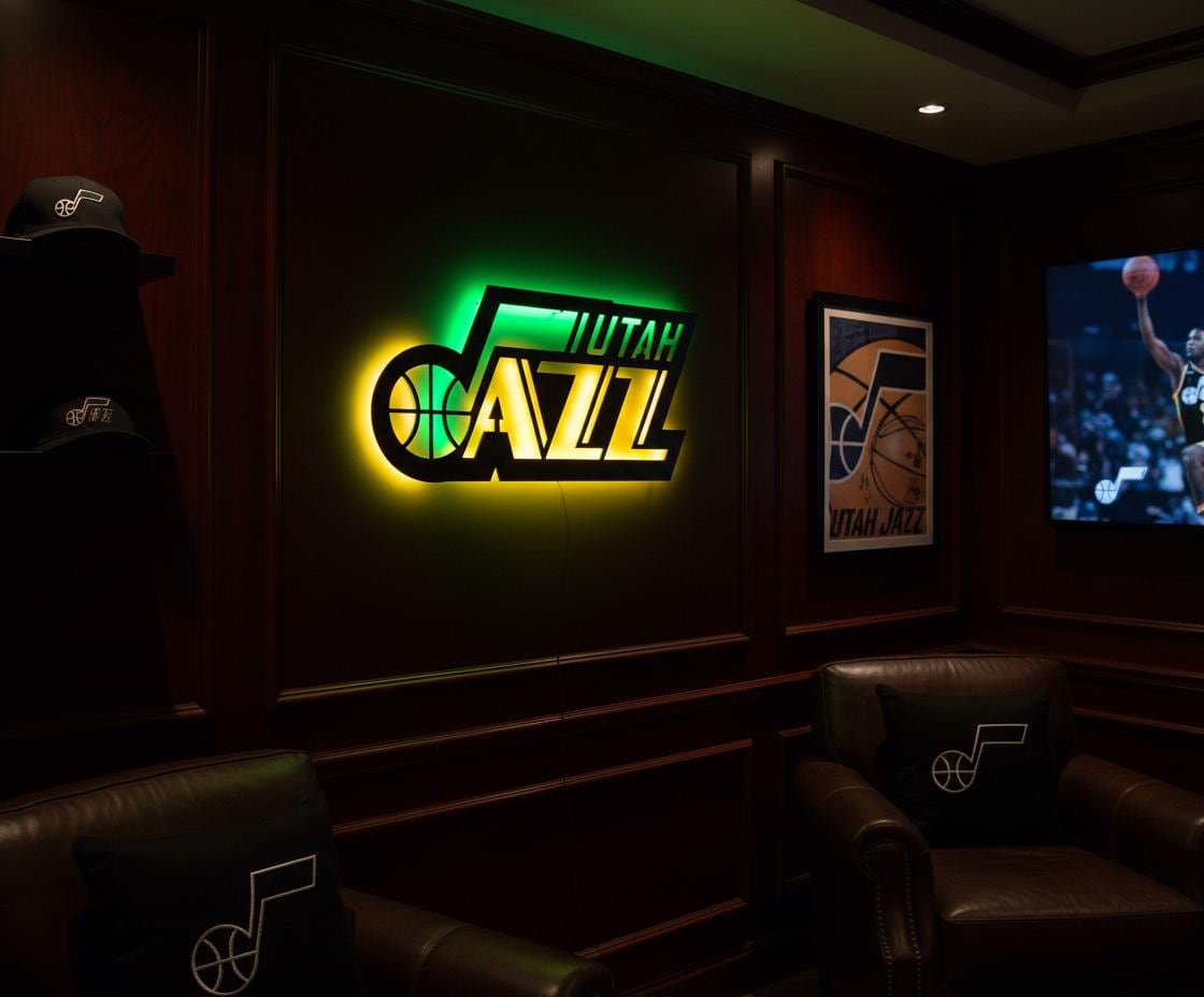 Utah Jazz Wall Art - Iconic Team Logo Basketball Fan Game Room Decor