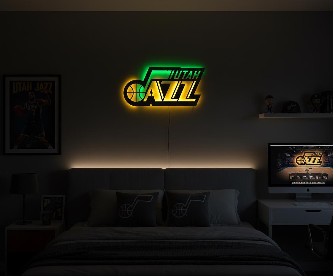 Utah Jazz Wall Art - Iconic Team Logo Basketball Fan Game Room Decor