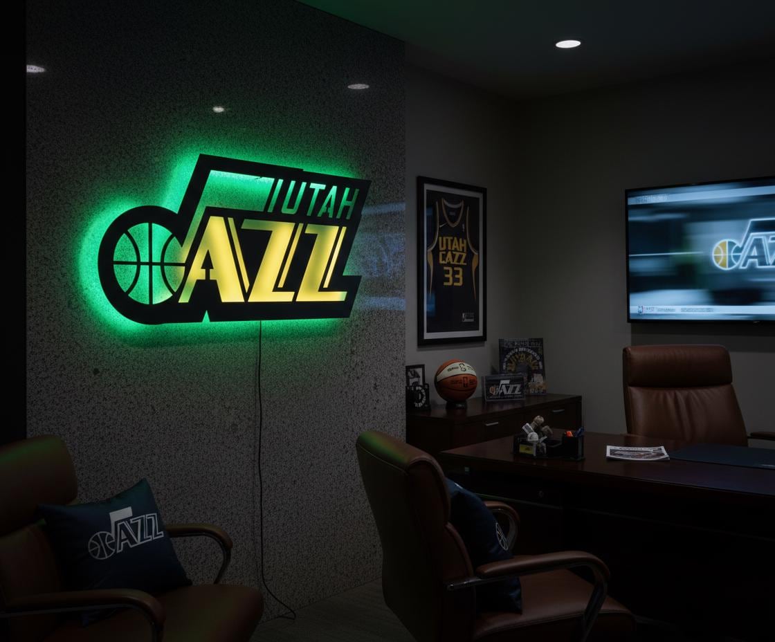 Utah Jazz Wall Art - Iconic Team Logo Basketball Fan Game Room Decor