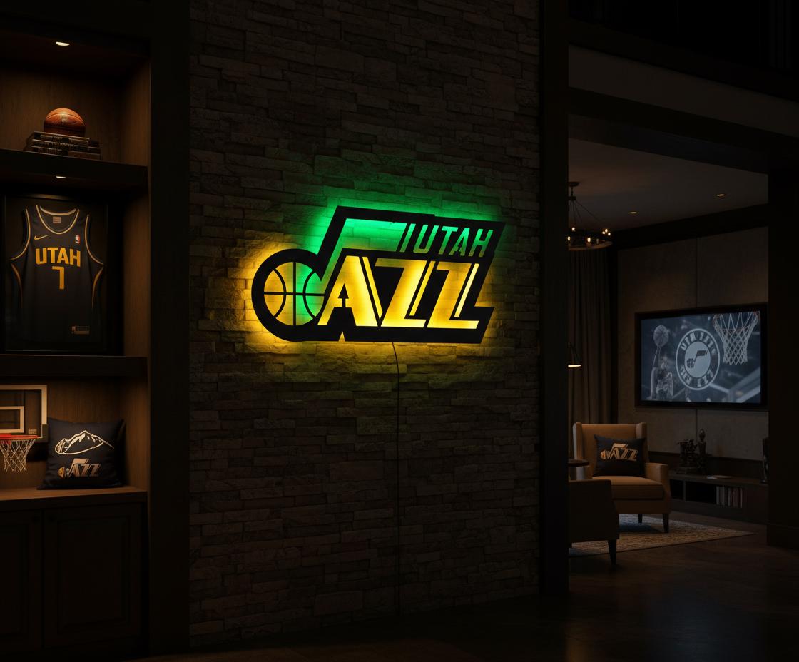 Utah Jazz Wall Art - Iconic Team Logo Basketball Fan Game Room Decor