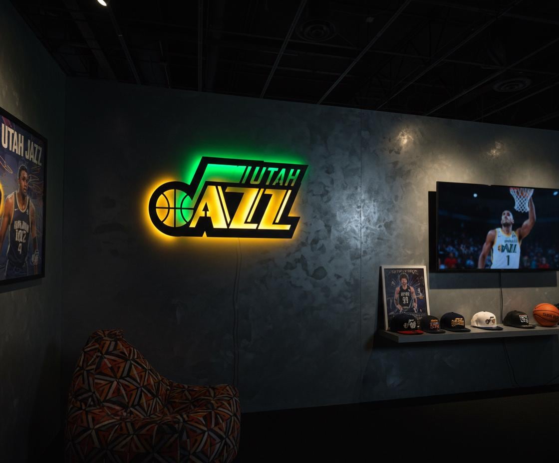 Utah Jazz Wall Art - Iconic Team Logo Basketball Fan Game Room Decor