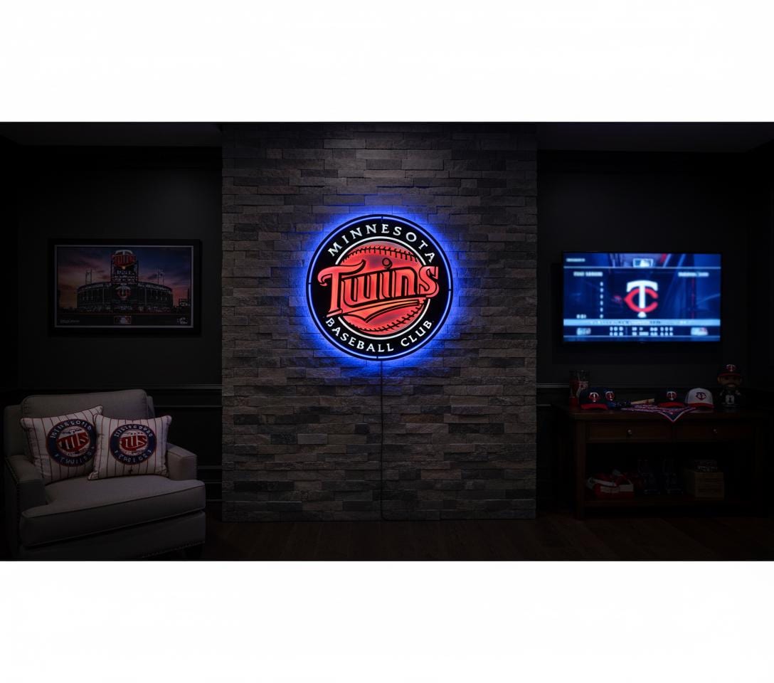 Minnesota Twins Wall Art - Official MLB Team Logo Game Room Decor