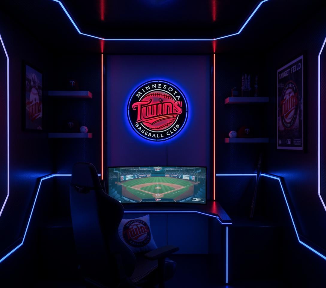 Minnesota Twins Wall Art - Official MLB Team Logo Game Room Decor
