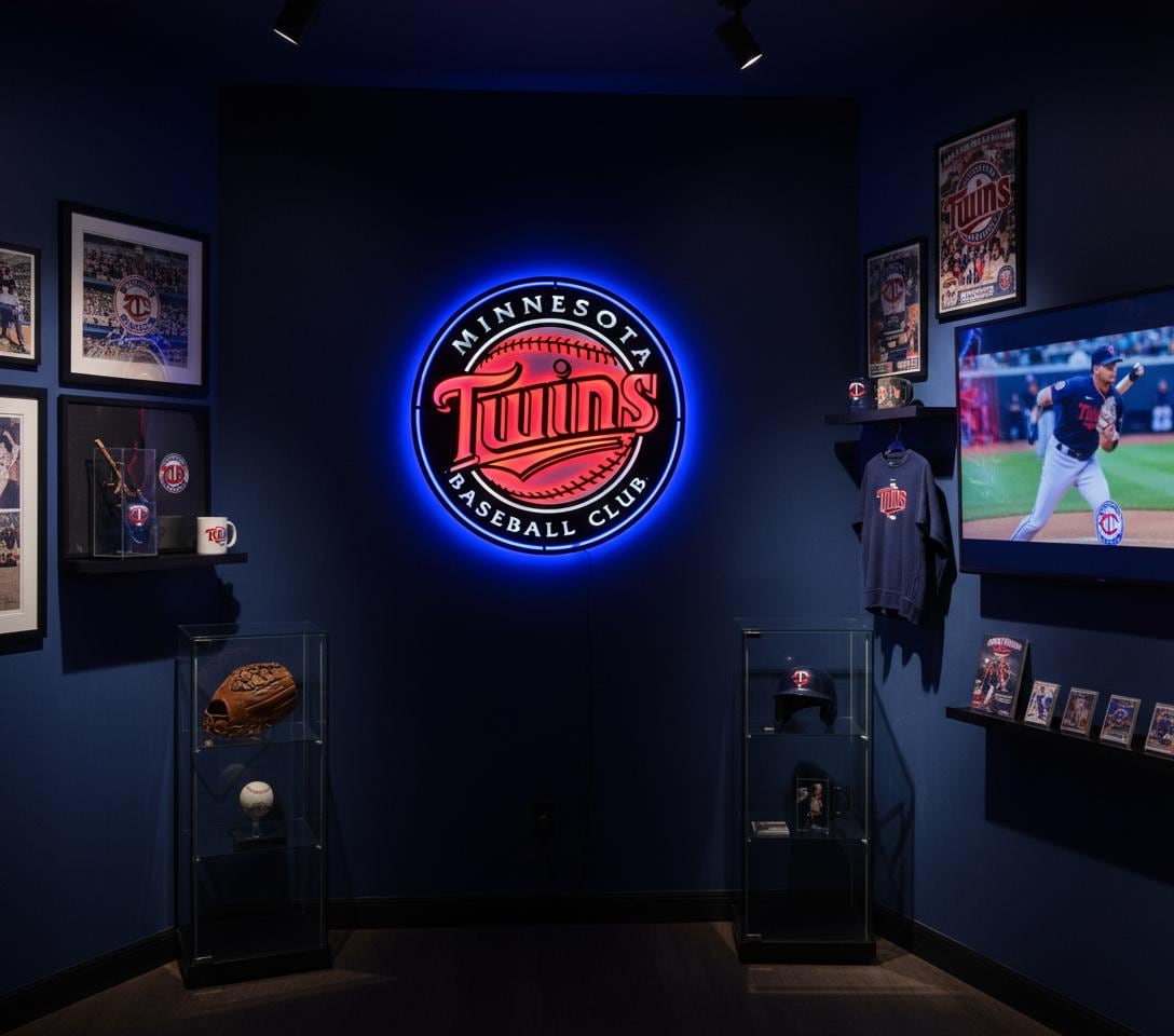 Minnesota Twins Wall Art - Official MLB Team Logo Game Room Decor