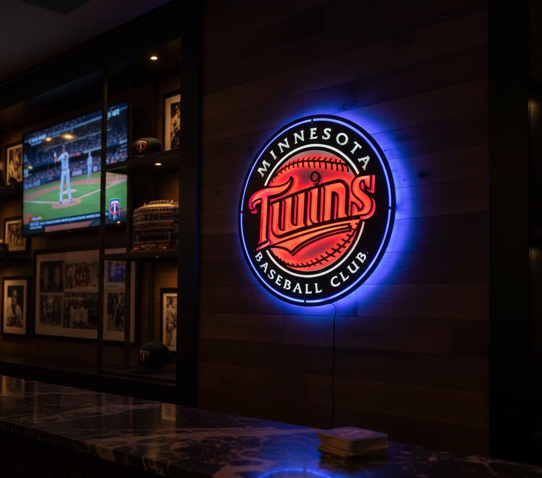 Minnesota Twins Wall Art - Official MLB Team Logo Game Room Decor