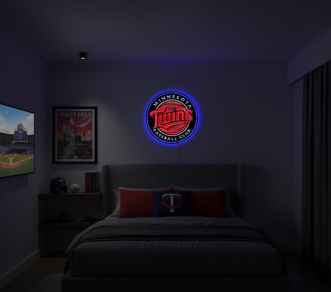 Minnesota Twins Wall Art - Official MLB Team Logo Game Room Decor
