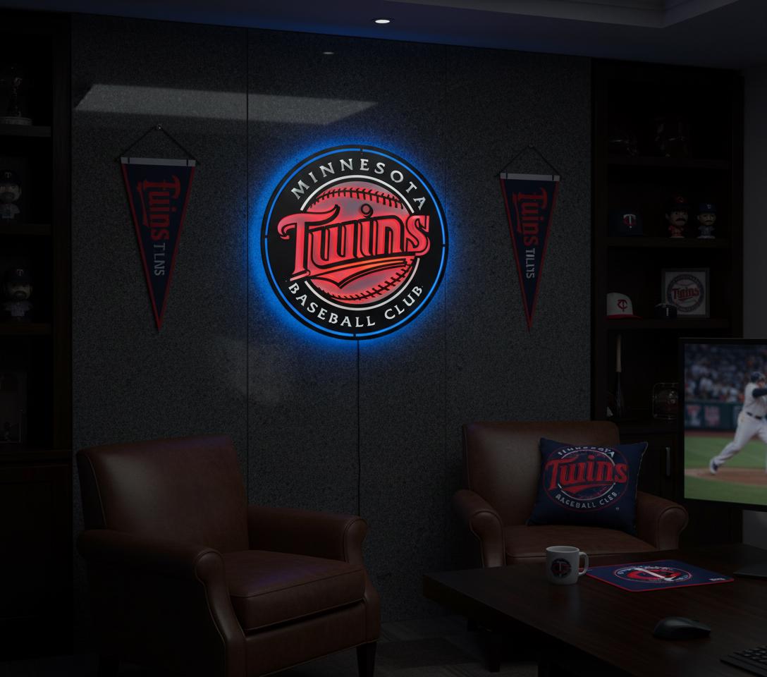 Minnesota Twins Wall Art - Official MLB Team Logo Game Room Decor