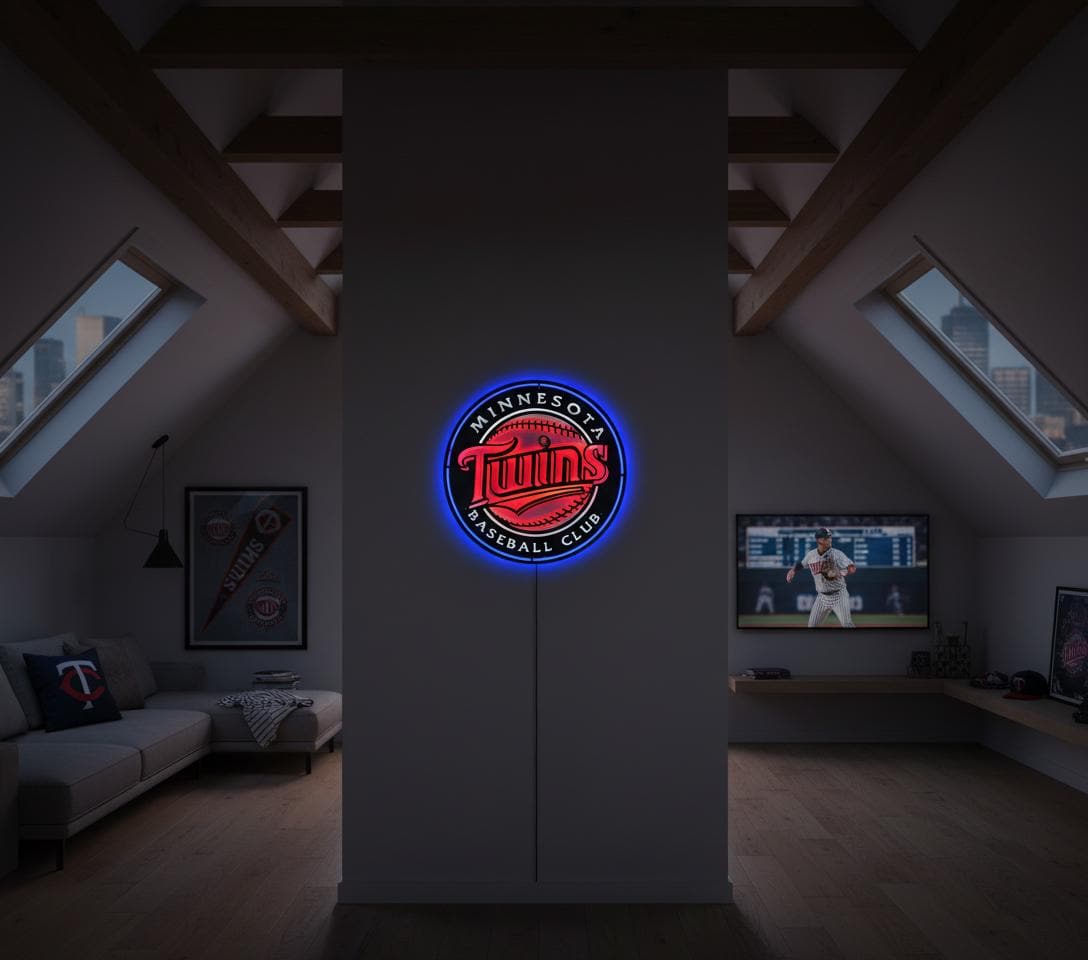 Minnesota Twins Wall Art - Official MLB Team Logo Game Room Decor