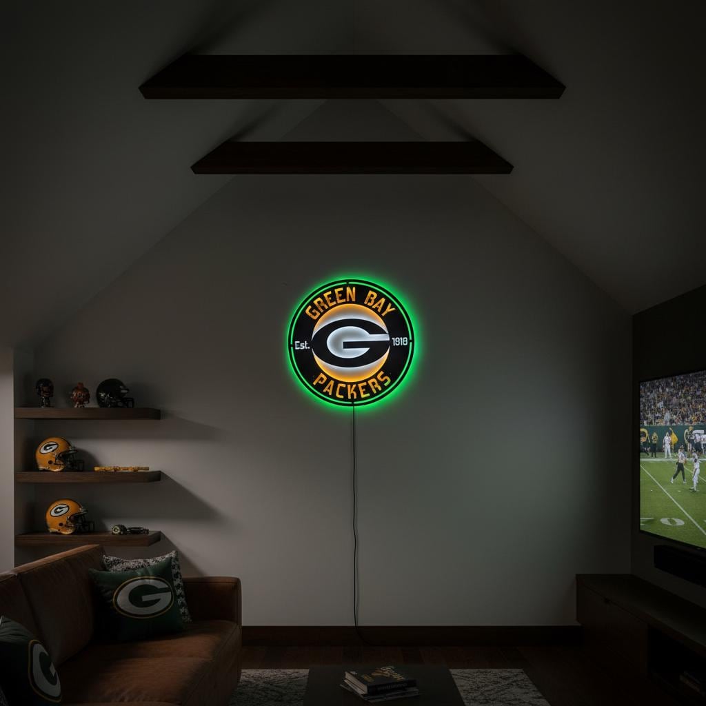 Green Bay Packers Wall Art - Classic Team Logo Game Room Decor Gift