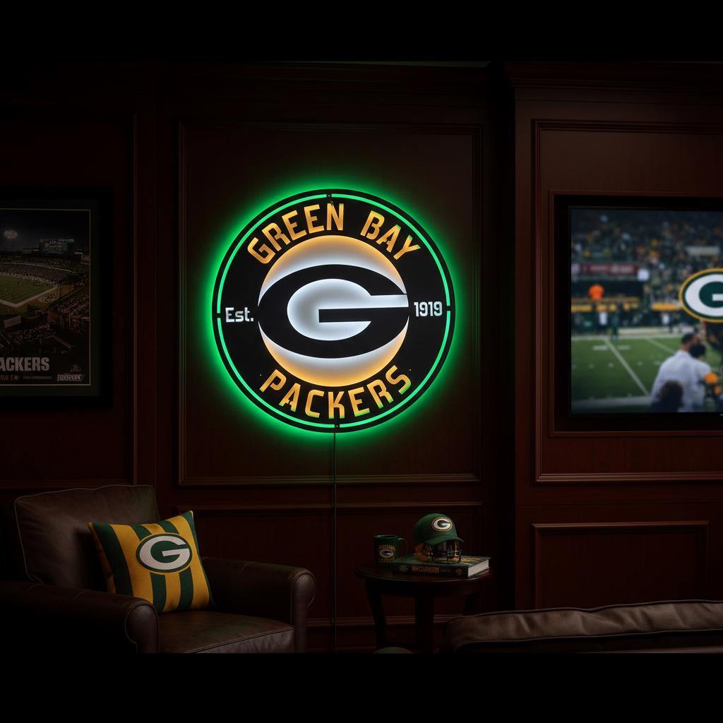 Green Bay Packers Wall Art - Classic Team Logo Game Room Decor Gift