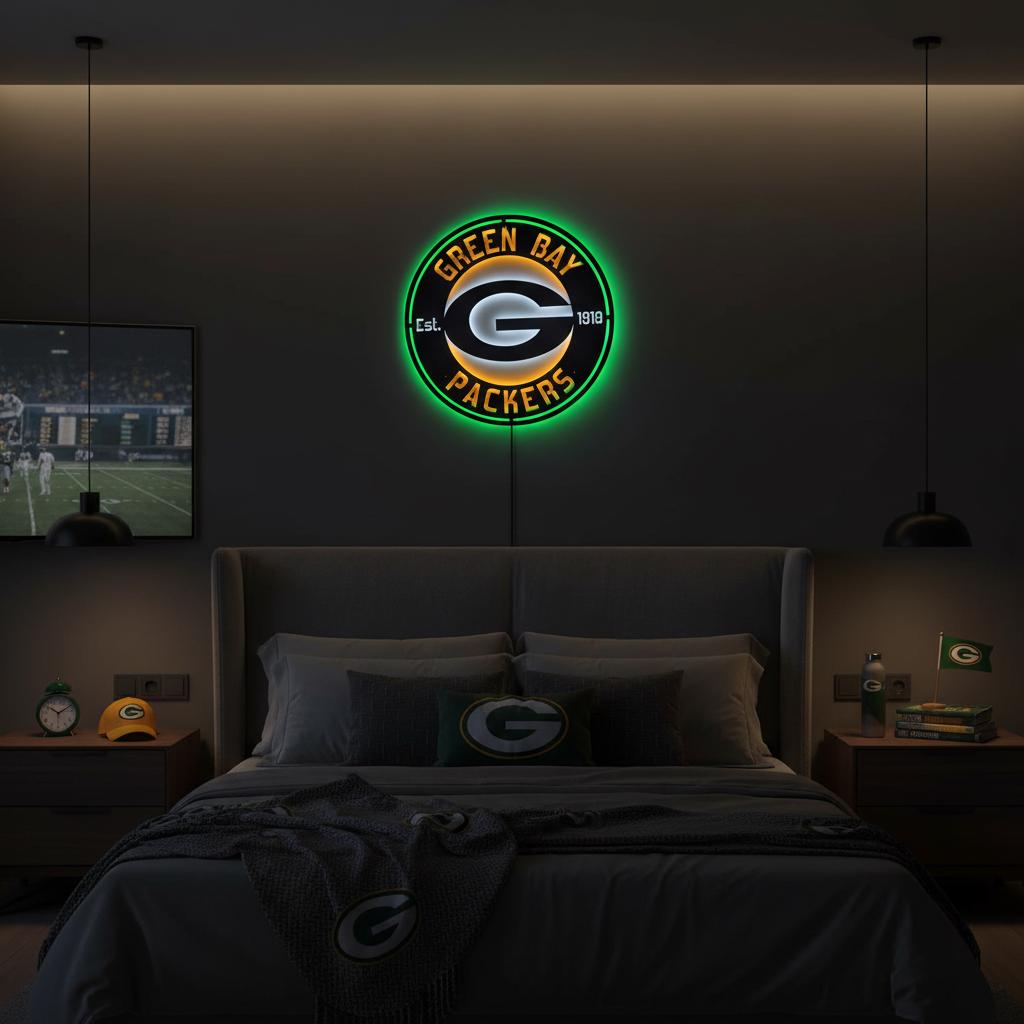 Green Bay Packers Wall Art - Classic Team Logo Game Room Decor Gift