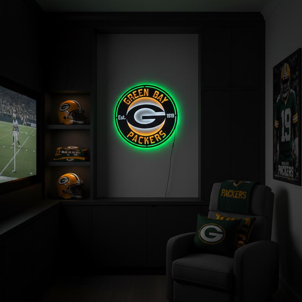 Green Bay Packers Wall Art - Classic Team Logo Game Room Decor Gift
