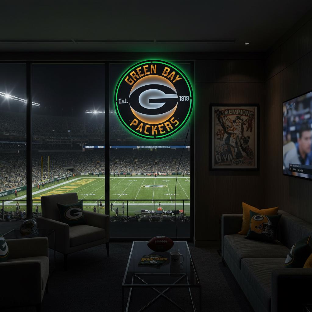Green Bay Packers Wall Art - Classic Team Logo Game Room Decor Gift