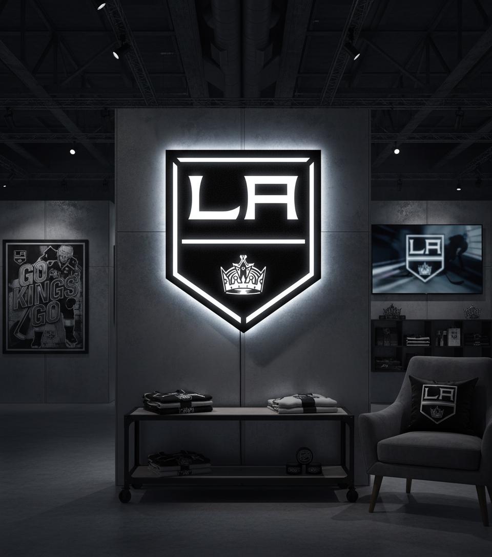 Los Angeles Kings Wall Art - Official Team Logo Hockey Decor Game Room