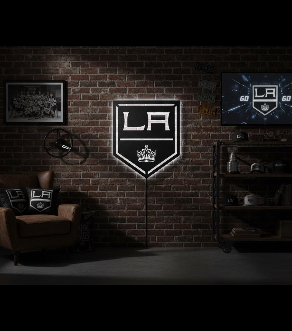 Los Angeles Kings Wall Art - Official Team Logo Hockey Decor Game Room