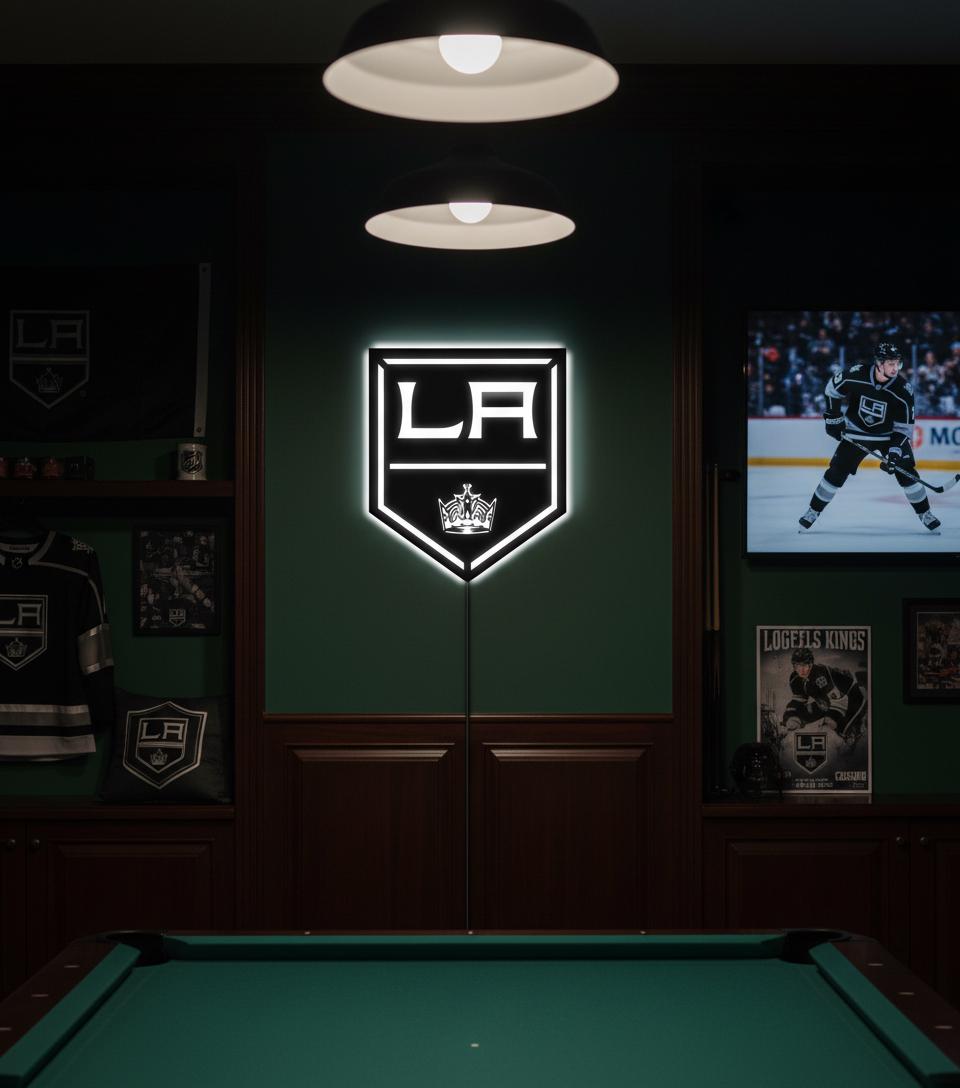 Los Angeles Kings Wall Art - Official Team Logo Hockey Decor Game Room