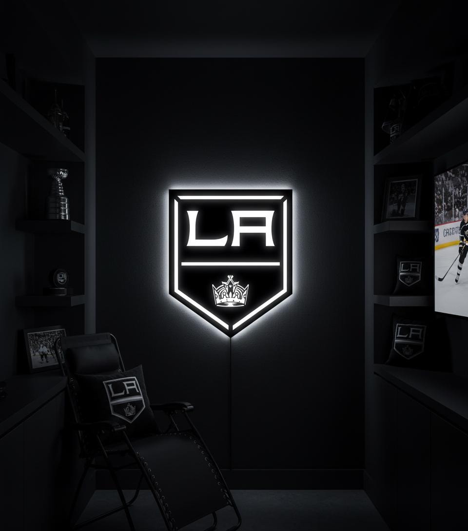 Los Angeles Kings Wall Art - Official Team Logo Hockey Decor Game Room