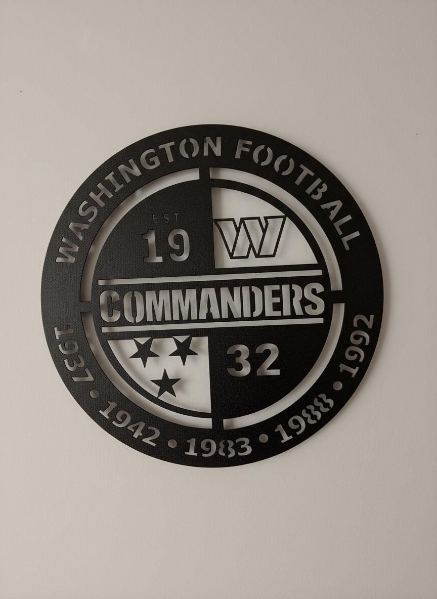 Washington Commanders Wall Art - NFL Team Logo Game Room Decor & Fan Gift