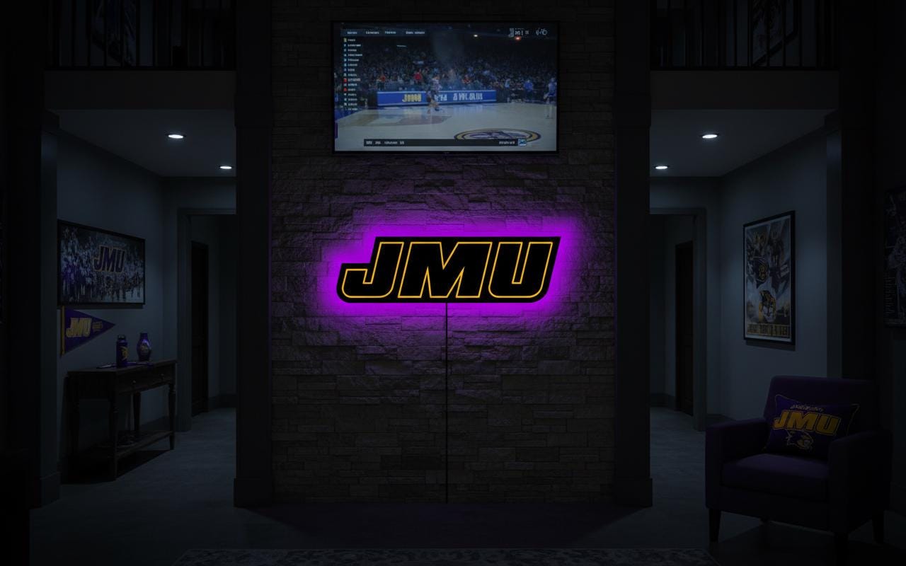JMU Wall Art - James Madison Dukes Logo Sign - University Dorm Room Decor