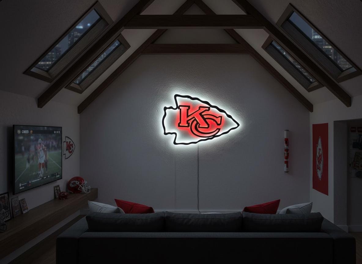 Kansas City Chiefs Steel Wall Art – Game Room Decor Sign