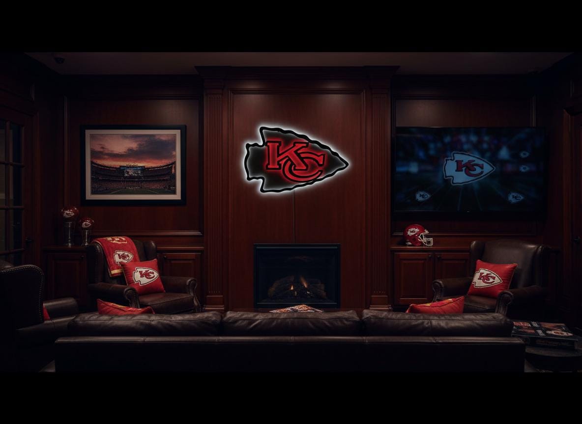 Kansas City Chiefs Steel Wall Art – Game Room Decor Sign
