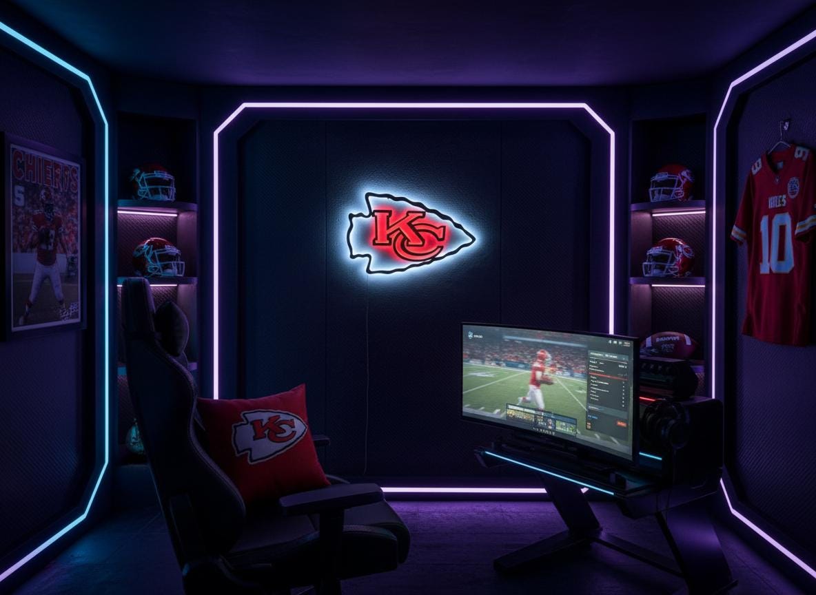 Kansas City Chiefs Steel Wall Art – Game Room Decor Sign
