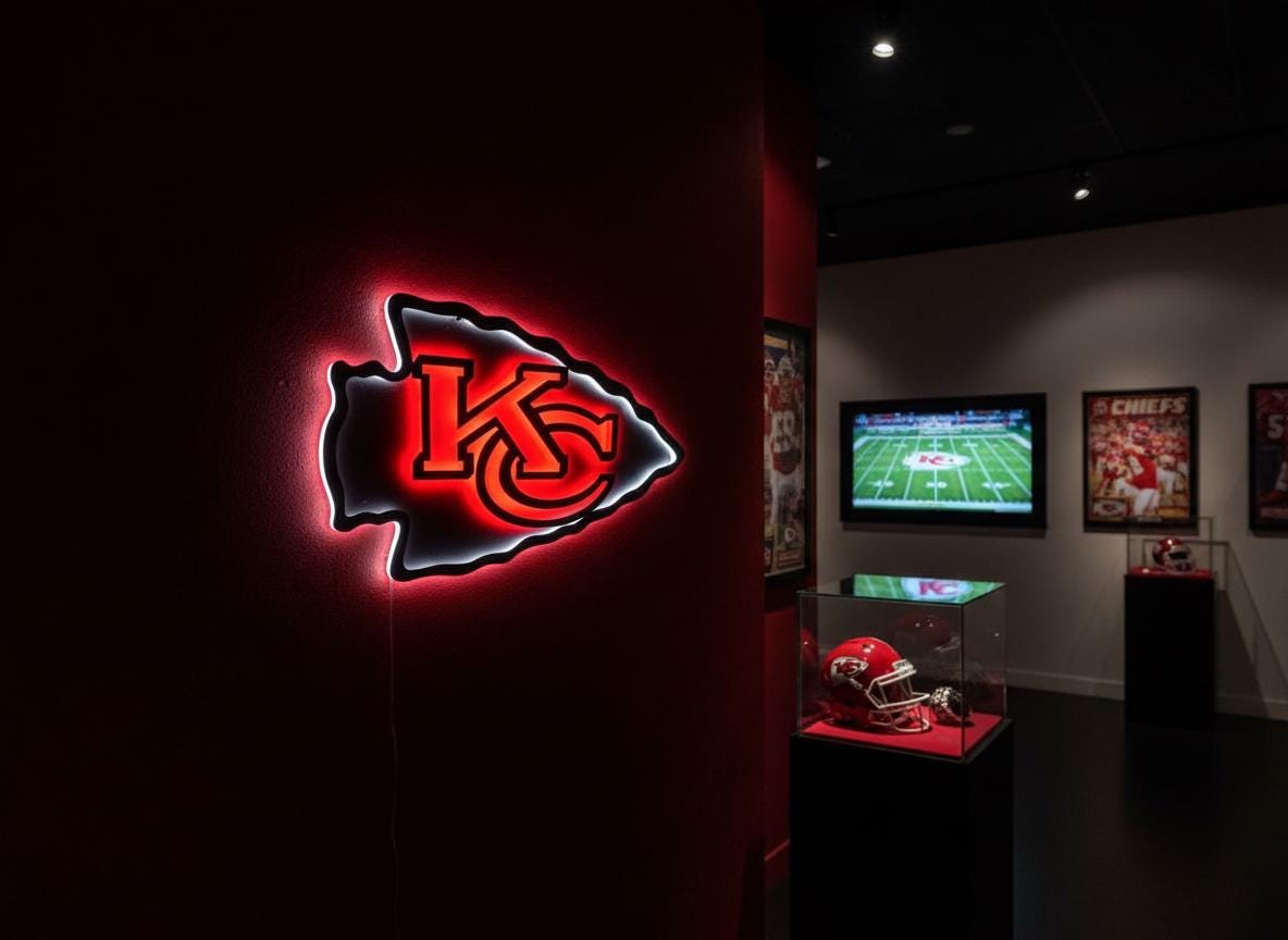 Kansas City Chiefs Steel Wall Art – Game Room Decor Sign
