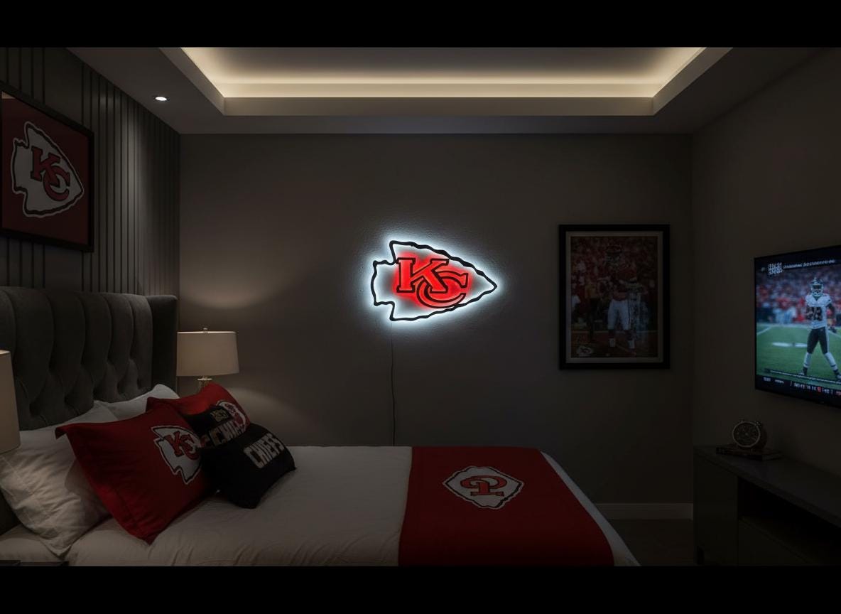 Kansas City Chiefs Steel Wall Art – Game Room Decor Sign
