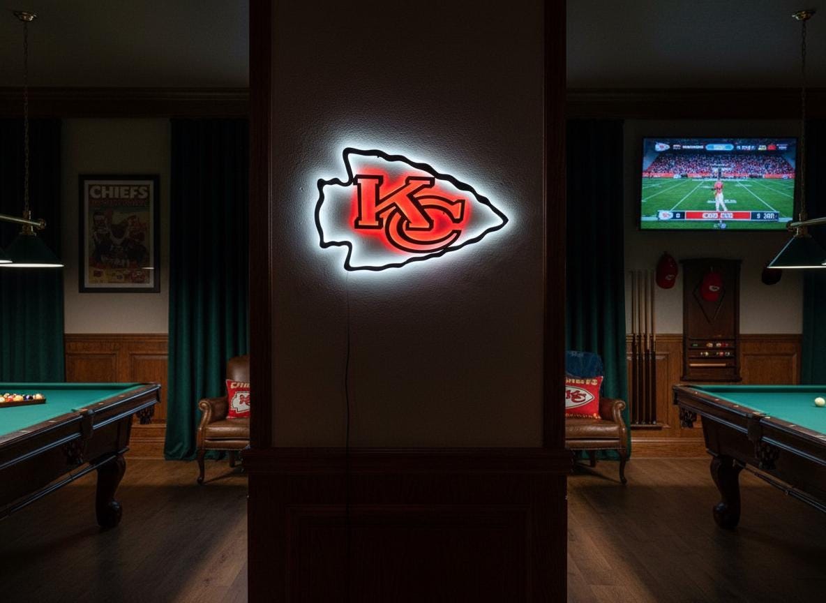 Kansas City Chiefs Steel Wall Art – Game Room Decor Sign