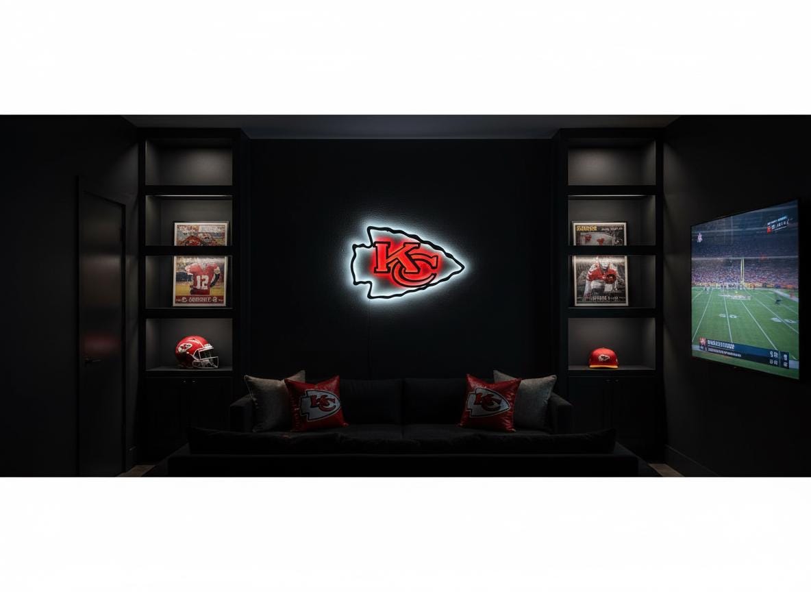 Kansas City Chiefs Steel Wall Art – Game Room Decor Sign
